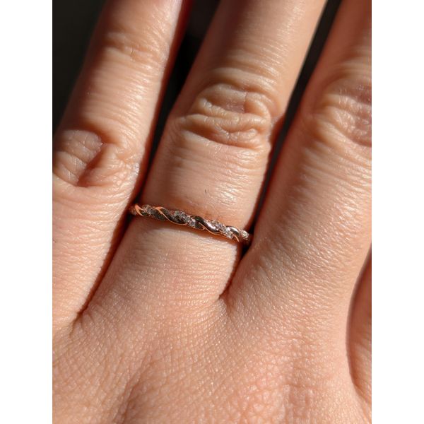 .11cttw Diamond Twisted Band in 14k Rose Gold Size 6.5 Image 2 Conti Jewelers Endwell, NY