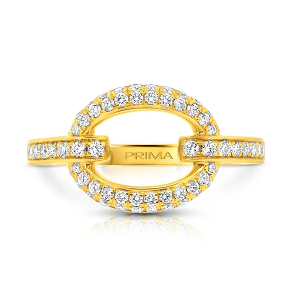 .50ctw Diamond Circle Link Ring Crafted in 14k Yellow Gold Size 6.5 Conti Jewelers Endwell, NY