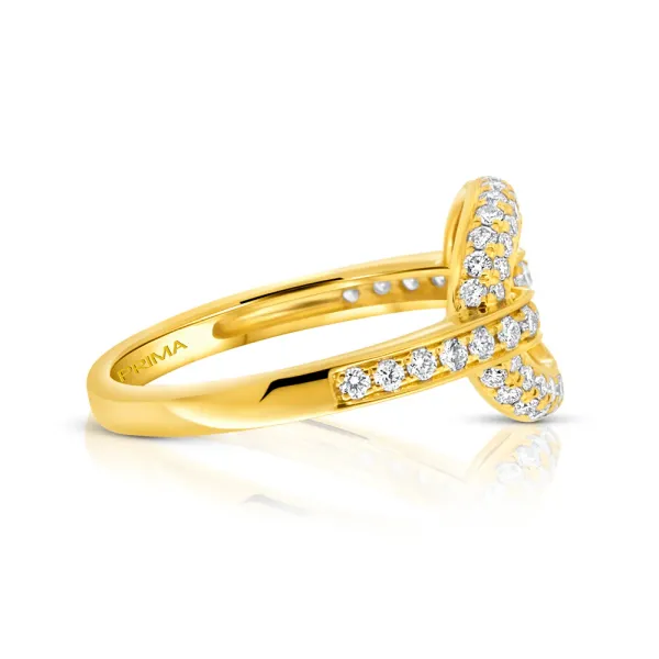 .50ctw Diamond Circle Link Ring Crafted in 14k Yellow Gold Size 6.5 Image 2 Conti Jewelers Endwell, NY