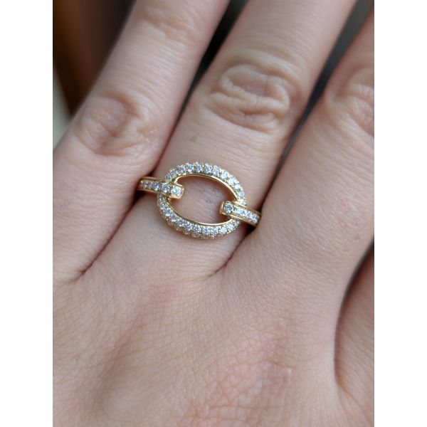 .50ctw Diamond Circle Link Ring Crafted in 14k Yellow Gold Size 6.5 Image 3 Conti Jewelers Endwell, NY
