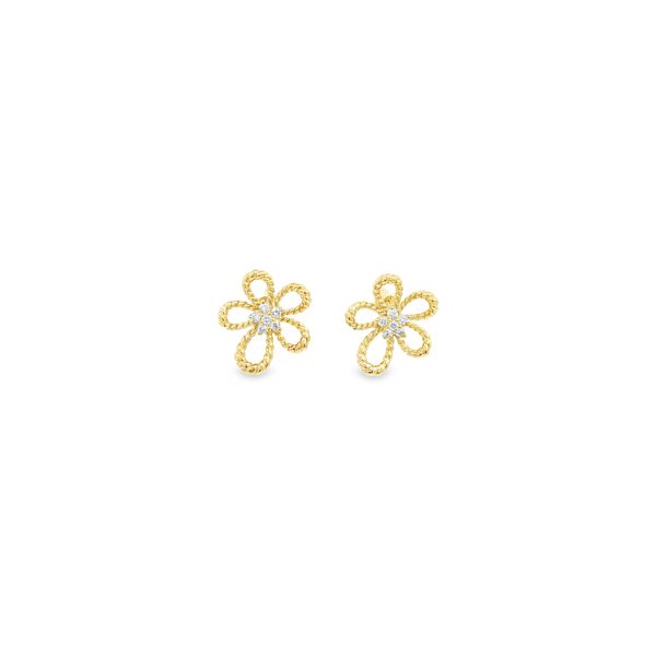 .18ctw Diamond Flower Stud Earrings Crafted in 14k Yellow Gold Conti Jewelers Endwell, NY