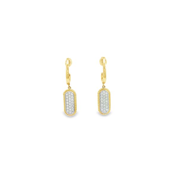.38ctw Diamond J-Hoop Drop Earrings Crafted in 14k Yellow and White Gold Conti Jewelers Endwell, NY