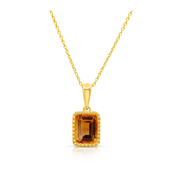 1.50ct Citrine Bezel Necklace Crafted in 14k Yellow Gold 18in Conti Jewelers Endwell, NY