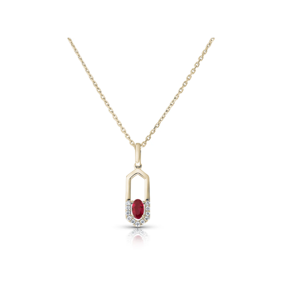 .31ct Ruby & .07 Diamond Necklace Crafted in 14k Yellow Gold Conti Jewelers Endwell, NY