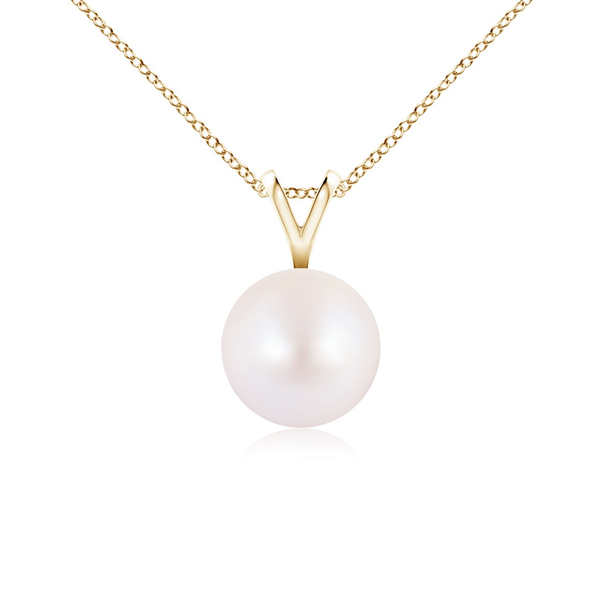 Japanese Cultured Pearl Solitaire Pendant in 14k Yellow Gold Conti Jewelers Endwell, NY
