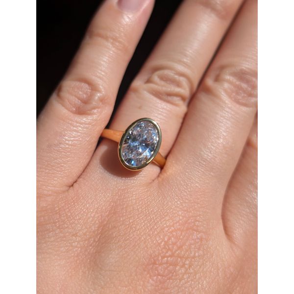 .02 Ctw. Oval Diamond Bezel Set Semi-Mounting in 14k Gold Image 2 Conti Jewelers Endwell, NY