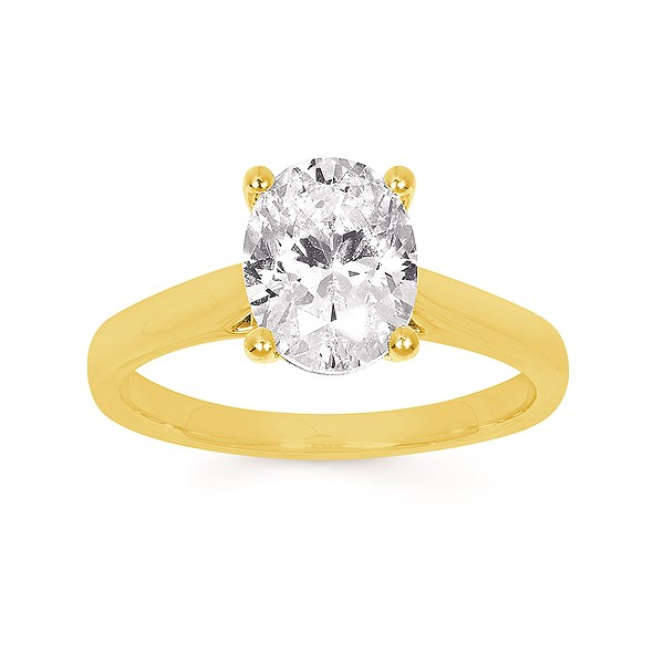 14k Yellow Gold 2.03cttw Lab Dia Oval Engagement Ring Sz 6.5 Conti Jewelers Endwell, NY