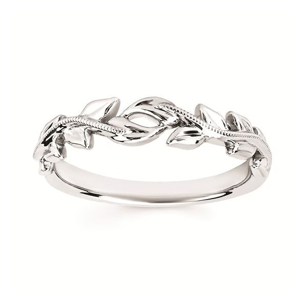 Nature Inspired Wedding Band in 14k White Gold Conti Jewelers Endwell, NY