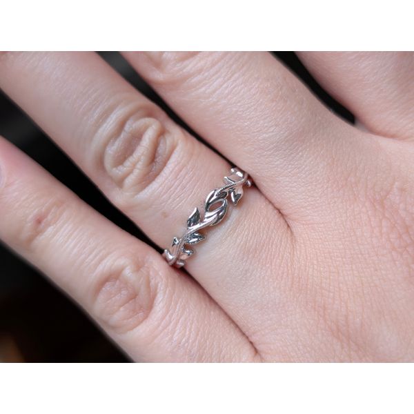 Nature Inspired Wedding Band in 14k White Gold Image 2 Conti Jewelers Endwell, NY