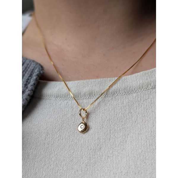 .04 Ct. Diamond Dainty Disc Pendant in 14k Yellow Gold Image 2 Conti Jewelers Endwell, NY
