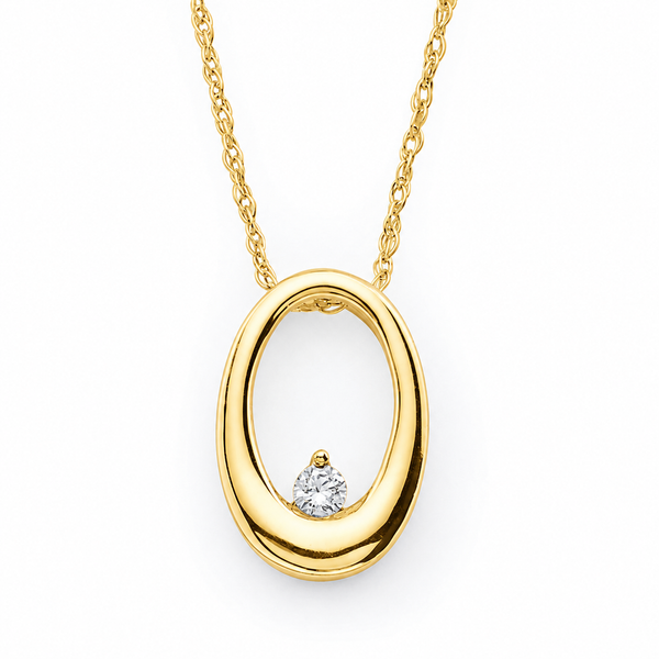 .04 Ct. Diamond Oval Necklace In 14K Gold Conti Jewelers Endwell, NY