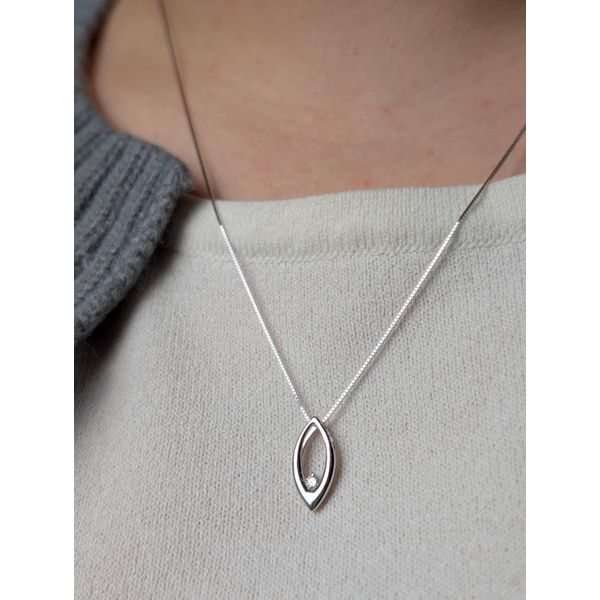 .04 Ct. Ladies' Diamond Pendant in 14k White Gold Image 2 Conti Jewelers Endwell, NY