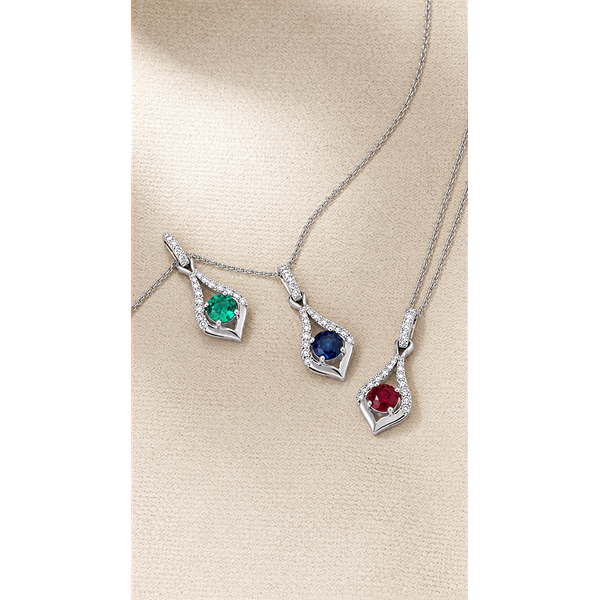 .66 Ctw. Sapphire & Diamond Pendant in 14k White Gold Image 2 Conti Jewelers Endwell, NY
