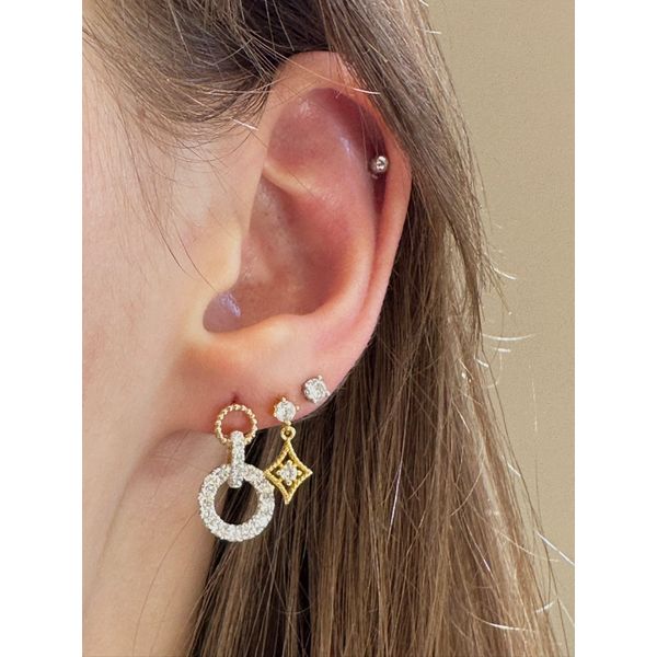 .84cttw Diamond Circle Earrings in 14k Yellow Gold Image 2 Conti Jewelers Endwell, NY