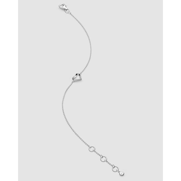 Love Silver Heart Fine Outline Mini Bracelet Conti Jewelers Endwell, NY