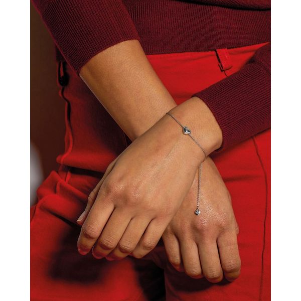 Love Silver Heart Slider Bracelet Image 2 Conti Jewelers Endwell, NY