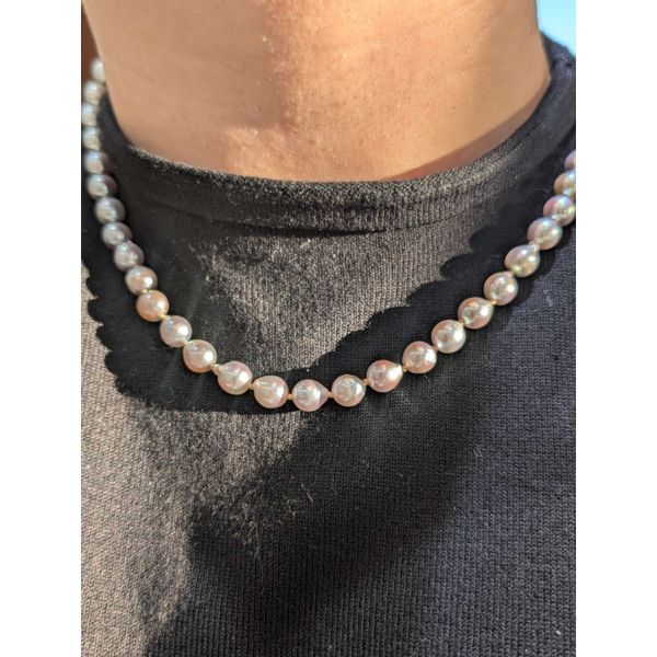 6.5-7mm Silver Baroque Pearl Necklace - Japanese Cultured Pearls Image 2 Conti Jewelers Endwell, NY