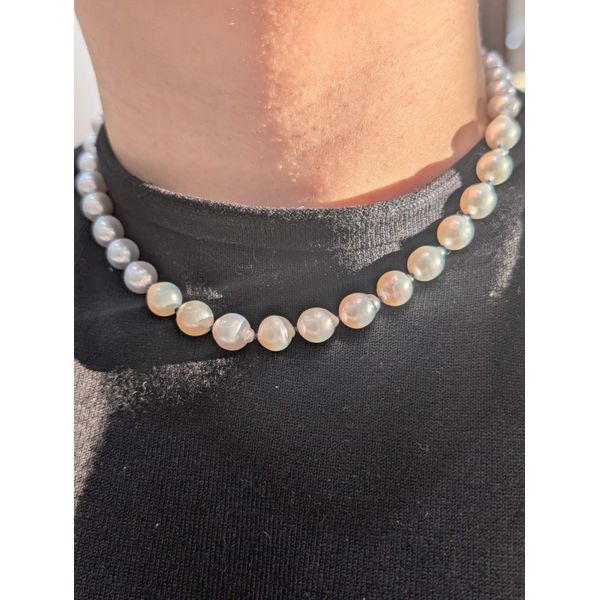 8-9mm South Sea Baroque Pearls with Blue Silk Necklace in 14k Yellow Gold Image 2 Conti Jewelers Endwell, NY