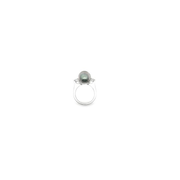 11.5mm Tahitian Pearl and .3cttw Diamond Ring in 18k White Gold Conti Jewelers Endwell, NY