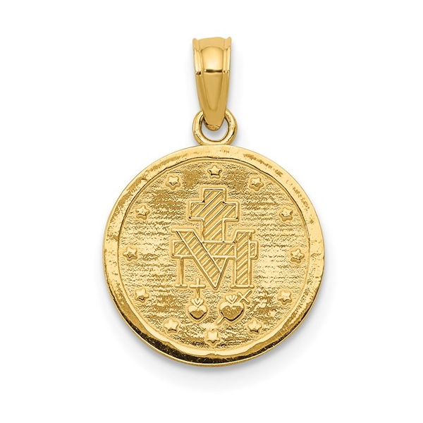 Miraculous Medal Pendant in 14k Yellow Gold Image 2 Conti Jewelers Endwell, NY