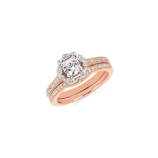 Forever Elegant™ 1/6 Ctw. Diamond Semi Mount shown with .50 Ct. Round Center Diamond in 14K Gold Conti Jewelers Endwell, NY