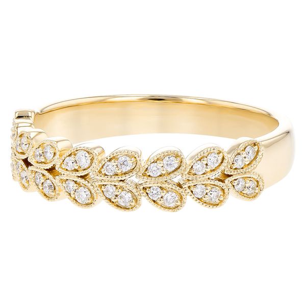 .16 CT. T.W. Diamond Vintage-Inspired Two-Row Band in 14K Gold Image 2 Conti Jewelers Endwell, NY