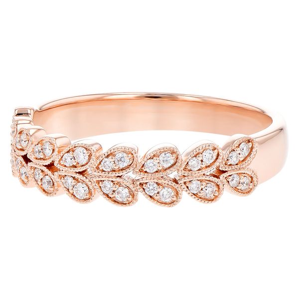 Scroll Diamond Ring in 14k Rose Gold Image 2 Conti Jewelers Endwell, NY