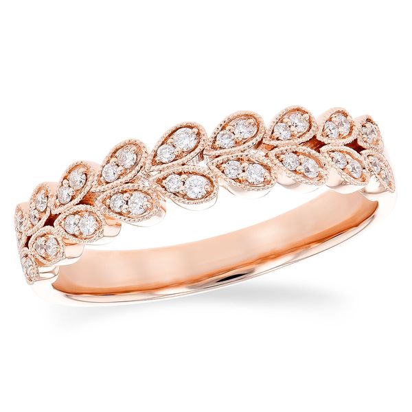 Scroll Diamond Ring in 14k Rose Gold Conti Jewelers Endwell, NY