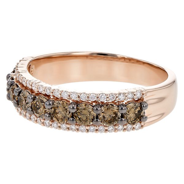1ct. tw. Cocoa & White Diamond Three-Row Band in 14k Rose Gold Image 2 Conti Jewelers Endwell, NY