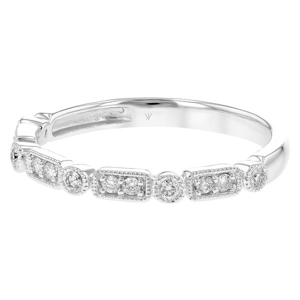 Vintage-Inspired Diamond Wedding Band in 14k White Gold Image 2 Conti Jewelers Endwell, NY