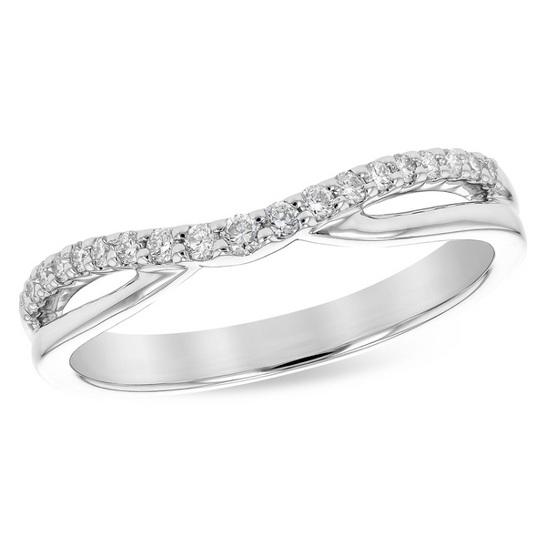 .17ct tw. Curved Diamond Wedding Band in 14k White Gold Conti Jewelers Endwell, NY