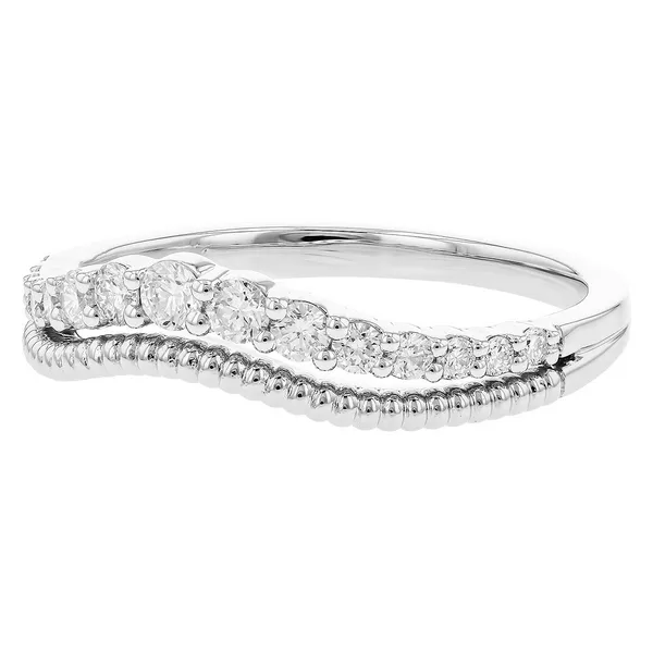 1/3 Ctw. Curved Diamond Wedding Band in 14k White Gold Image 2 Conti Jewelers Endwell, NY