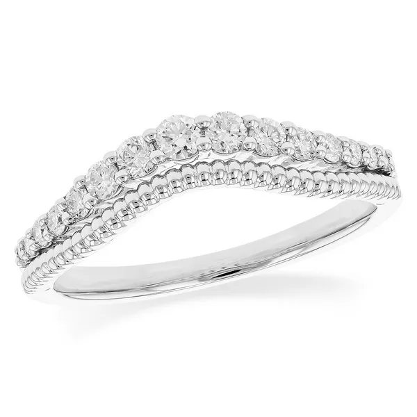 1/3 Ctw. Curved Diamond Wedding Band in 14k White Gold Conti Jewelers Endwell, NY