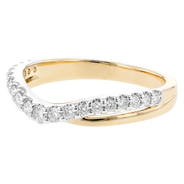 1/3 Ctw. Curved Diamond Wedding Band in 14k Gold Image 2 Conti Jewelers Endwell, NY