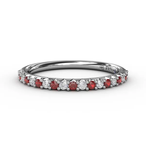 1/3 ct. tw. Ruby & Diamond Anniversary Band in 14k White Gold Conti Jewelers Endwell, NY