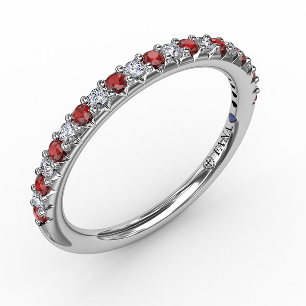 1/3 ct. tw. Ruby & Diamond Anniversary Band in 14k White Gold Image 2 Conti Jewelers Endwell, NY