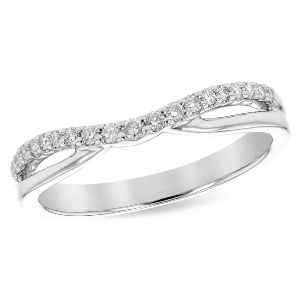 .17 Ctw. Curved Diamond Wedding Band in 14k White Gold Conti Jewelers Endwell, NY