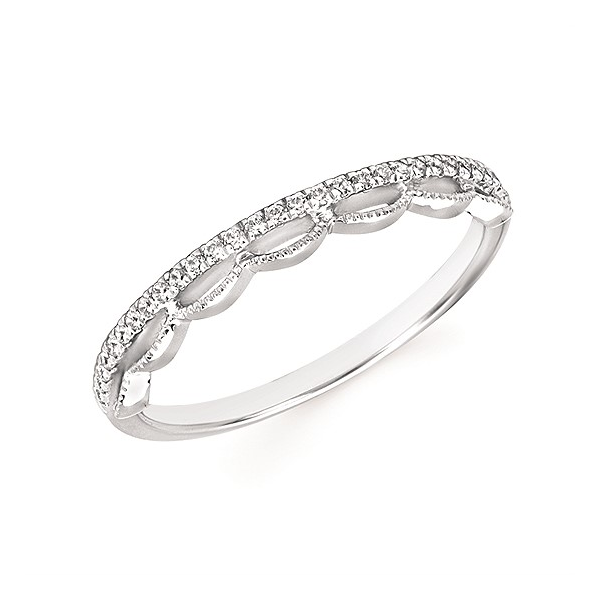 14k WG 0.12cttw Dia Scalloped Wedding Band Sz 6.5 Conti Jewelers Endwell, NY
