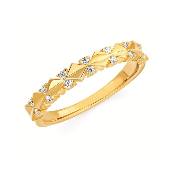 14k YG 0.13cttw Dia Geometric Wedding Band Sz 6.5 Conti Jewelers Endwell, NY