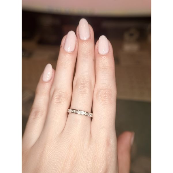 14k WG 0.66cttw Dia Bezel Em & RB Wedding Band Sz 6.5 Image 2 Conti Jewelers Endwell, NY