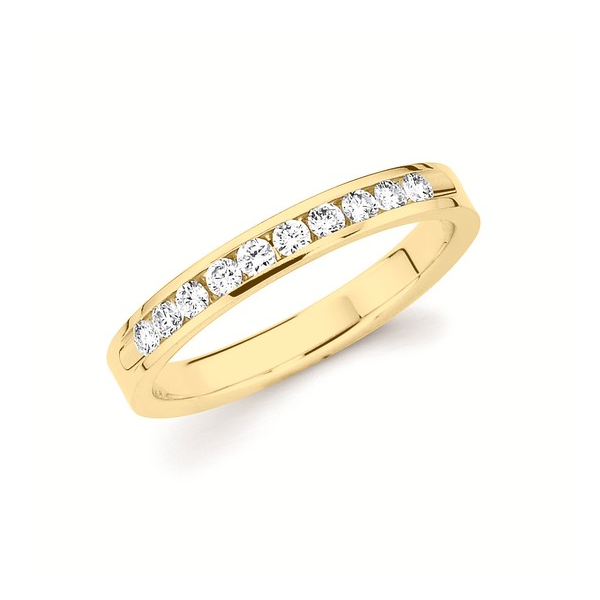 14k YG .25cttw Dia Channel Set Wedding Band Conti Jewelers Endwell, NY