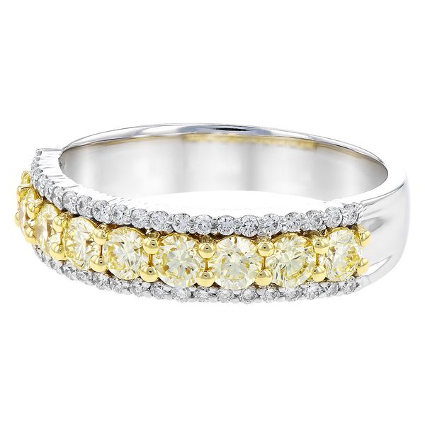 14k Two Toned 1cttw yellow and white Diamond Wedding Band Sz 7 Image 2 Conti Jewelers Endwell, NY