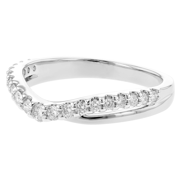 .33cttw Diamond Contour Wedding Band in 14k White Gold Image 2 Conti Jewelers Endwell, NY