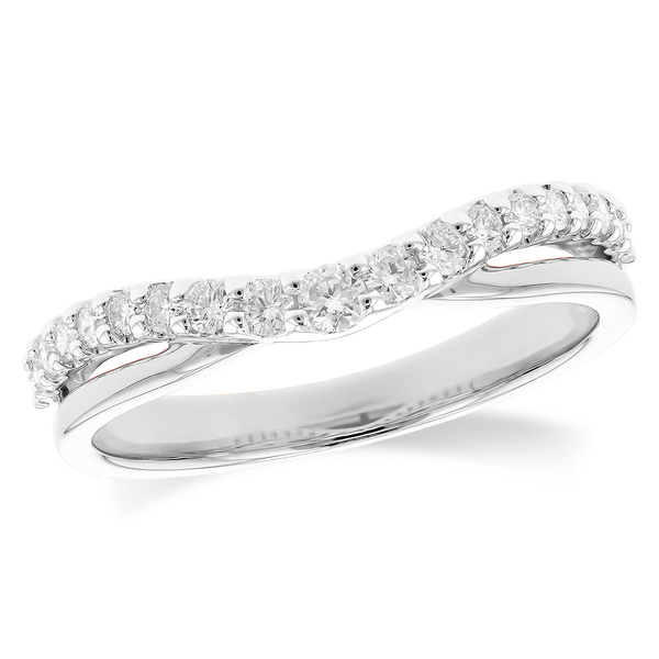 .33cttw Diamond Contour Wedding Band in 14k White Gold Conti Jewelers Endwell, NY