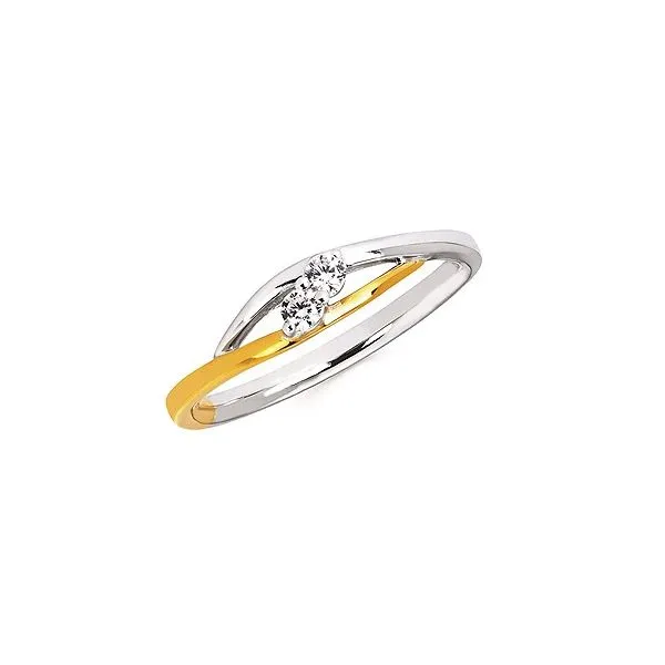 1/10 Ctw Diamond Two-Stone Two-Tone Promise Ring In 10K Yellow And White Gold Conti Jewelers Endwell, NY