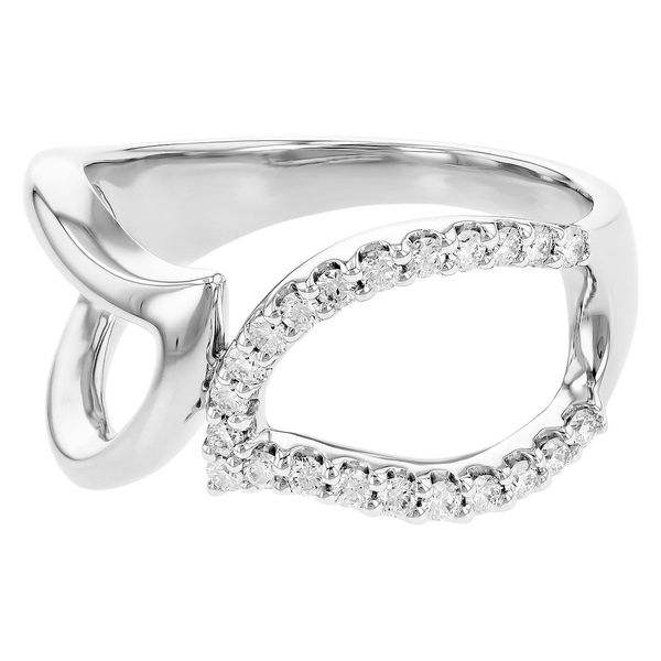Prong Set Diamond Leaf Ring in 14k White Gold Image 2 Conti Jewelers Endwell, NY