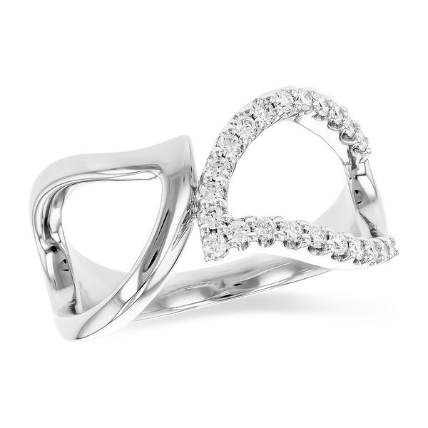 Prong Set Diamond Leaf Ring in 14k White Gold Conti Jewelers Endwell, NY