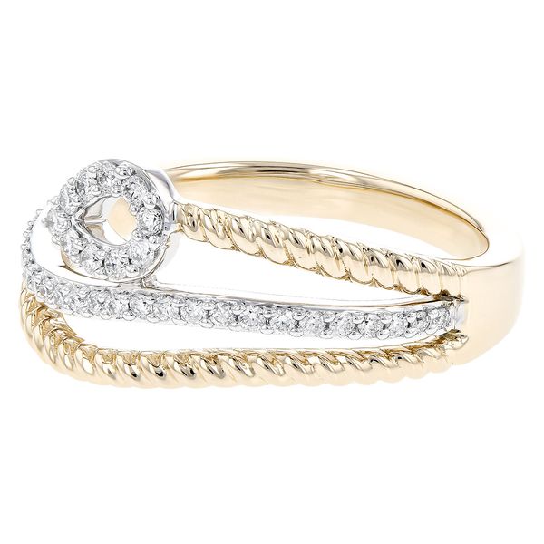 1/5ct. tw. Diamond Twisted Vine Ring in 14k White & Yellow Gold Image 2 Conti Jewelers Endwell, NY