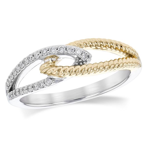 Twisted Ring in 14k White & Yellow Gold Conti Jewelers Endwell, NY