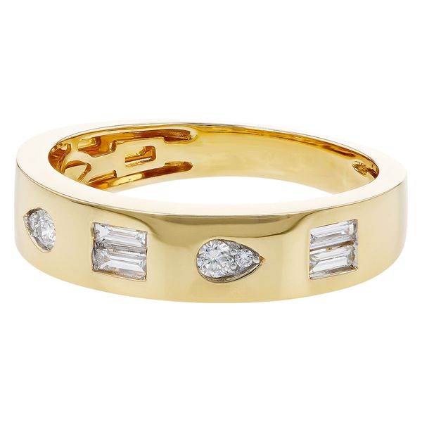 Geometric Bezel Set Diamond Ring in 14k Yellow Gold Image 3 Conti Jewelers Endwell, NY